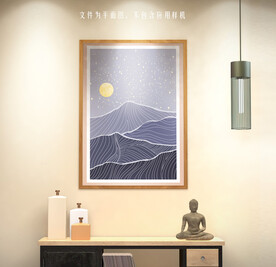 抽象山挂画
