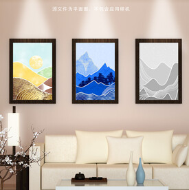 抽象山挂画