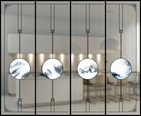 高清分层透明底推拉门打印图