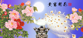 孔雀牡丹图