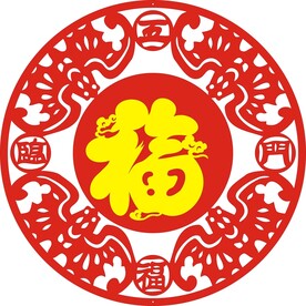 圆形 五福临门 云福 金福