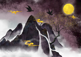 装饰画 山水 中国风