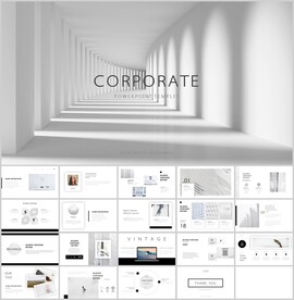 白色简约ppt模板