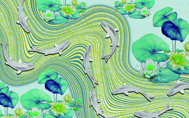 装饰画 荷叶荷花 抽象画