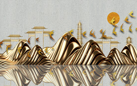 装饰画 抽象画 中国风 飞鸟