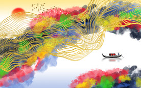 装饰画 抽象画 中国风