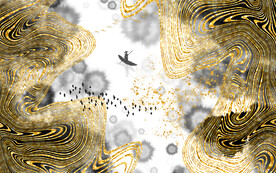 装饰画 抽象画 中国风