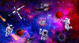 巨幅星空飞船宇航员