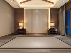 现代轻奢卧室背景墙次卧场景空景