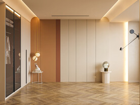 极简现代卧室靠床3D背景墙