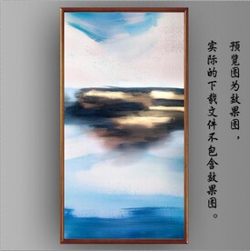 北欧风抽象大海油画玄关装饰画