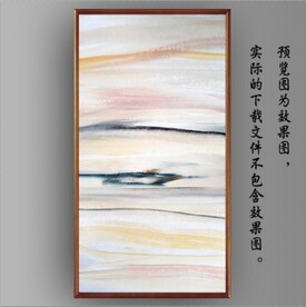 北欧风抽象大海油画玄关装饰画