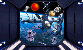空间站宇航员背景墙