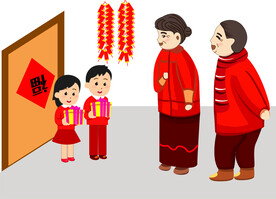 新年拜年窜亲戚