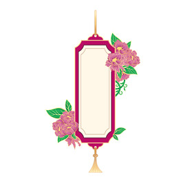 红色牡丹中国风装饰挂件