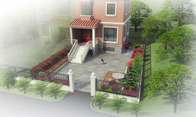 别墅庭院花园设计案例效果图