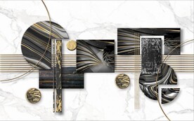 北欧风抽象立体几何电视背景墙