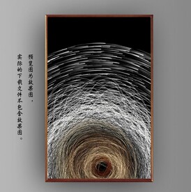 光影抽象圆形线条玄关装饰画