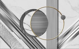 抽象金色几何图案电视背景墙