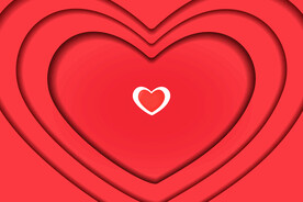 通用红色爱心形背景三维立体感