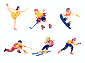冬奥会运动员套图卡通冬奥会元素