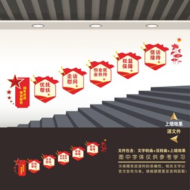 退役军人之家楼梯文化墙