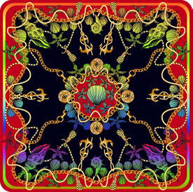 大牌  方巾  数码印花  