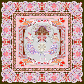 大牌  方巾  数码印花  