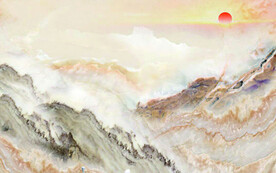 晶瓷画山水风景大理石纹