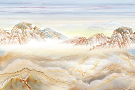 晶瓷画山水风景大理石纹