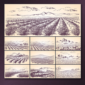 矢量手绘田园系列