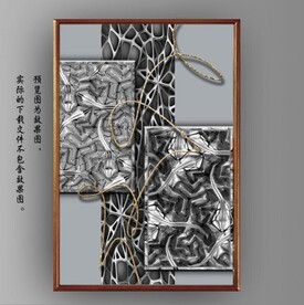 灰色石块纹理玄关装饰画