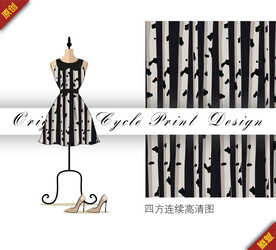 创意手绘卡通树树林几何数码印花