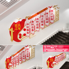 民兵之家楼道文化墙