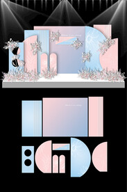 蓝色婚礼现场KT板