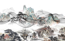 高档 别墅背景山水 TIF分层