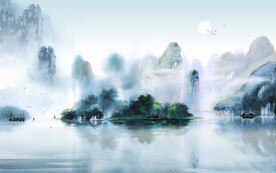 高清分层背景墙打印图