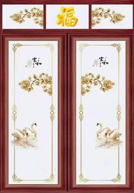 高清分层透明底推拉门打印图