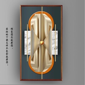 3D金色抽象几何装饰无框画 