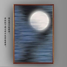抽象山水明月风景装饰画