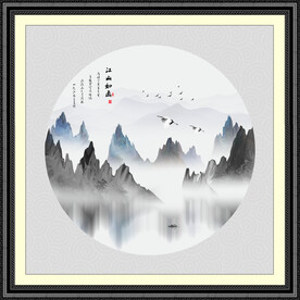 圆形山水画