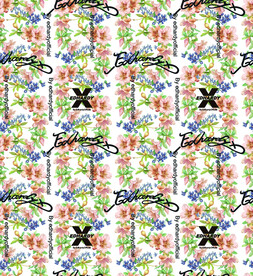 数码印花 手绘花 