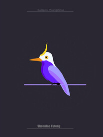 深林鸟抽象装饰画