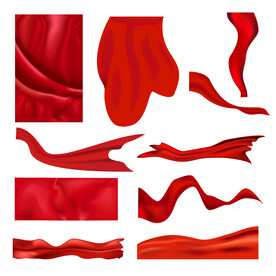 红色丝绸动感红旗飘扬红布矢量素