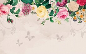 现代花卉壁画背景墙