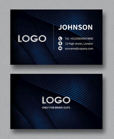 蓝色简约商务名片 图片