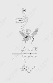 蜂王座纹身抽象几何