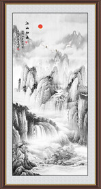 竖幅山水画