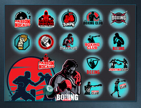 矢量拳击擂台文化系列