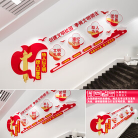 文明校园楼道文化墙